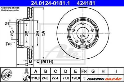 ATE 24.0124-0181.1 - féktárcsa BMW