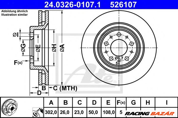 ATE 24.0326-0107.1 - féktárcsa VOLVO 1. kép