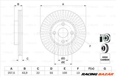 BOSCH 0 986 479 E56 - féktárcsa MAZDA