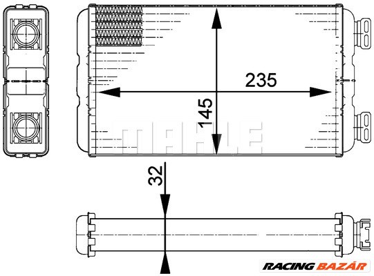 MAHLE AH 138 000P - Hőcserélő, belső tér fűtés NISSAN OPEL RENAULT RENAULT TRUCKS VAUXHALL 1. kép