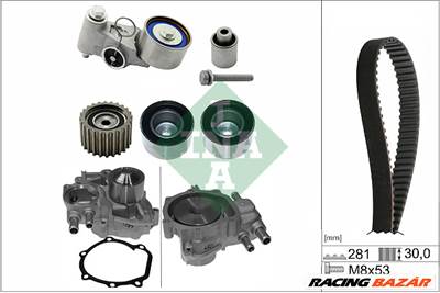 INA 530 0563 30 - Vízpumpa + fogasszíj készlet SUBARU