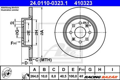 ATE 24.0110-0323.1 - féktárcsa ABARTH FIAT OPEL VAUXHALL