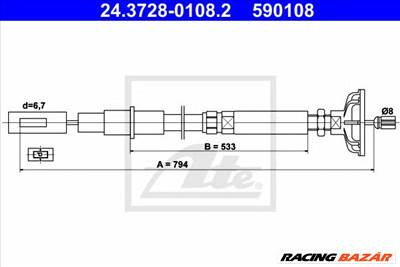 ATE 24.3728-0108.2 - kuplung bowden VW