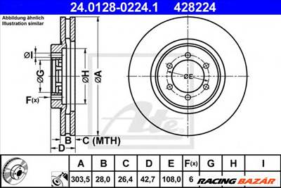 ATE 24.0128-0224.1 - féktárcsa HYUNDAI