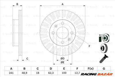 BOSCH 0 986 479 E73 - féktárcsa HYUNDAI KIA