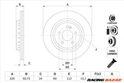 BOSCH 0 986 479 G36 - féktárcsa MERCEDES-BENZ