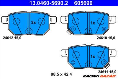 ATE 13.0460-5690.2 - fékbetétkészlet, tárcsafék LEXUS SUBARU TOYOTA