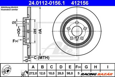 ATE 24.0112-0156.1 - féktárcsa CITROËN FIAT LANCIA PEUGEOT