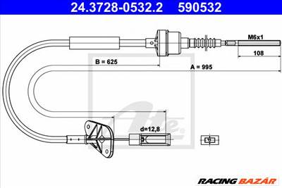 ATE 24.3728-0532.2 - kuplung bowden FIAT FORD