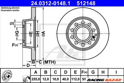 ATE 24.0312-0148.1 - féktárcsa AUDI SEAT