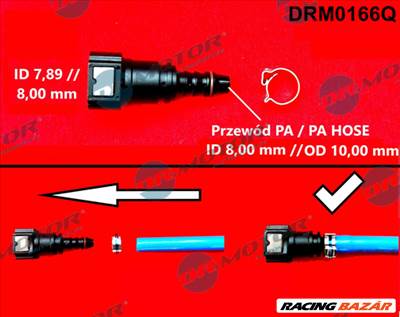Dr.Motor Automotive DRM0166Q - csőkapcsoló, üzemanyag-vezeték