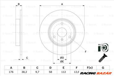 BOSCH 0 986 479 E74 - féktárcsa SMART