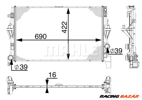 MAHLE CR 902 000P - Vízhűtő (Hűtőradiátor) MERCEDES-BENZ 1. kép