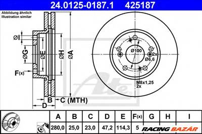 ATE 24.0125-0187.1 - féktárcsa HONDA