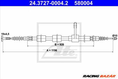 ATE 24.3727-0004.2 - Kézifék bowden ALFA ROMEO