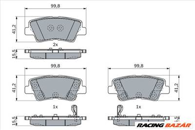 BOSCH 0 986 424 959 - fékbetétkészlet, tárcsafék HYUNDAI KIA