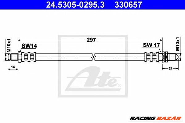 ATE 24.5305-0295.3 - fékcső FORD 1. kép