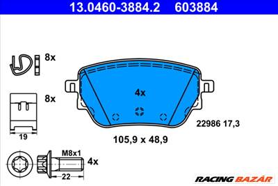 ATE 13.0460-3884.2 - fékbetétkészlet, tárcsafék MERCEDES-BENZ