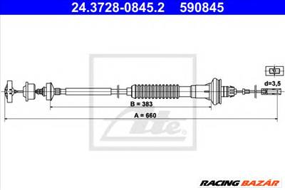 ATE 24.3728-0845.2 - kuplung bowden PEUGEOT