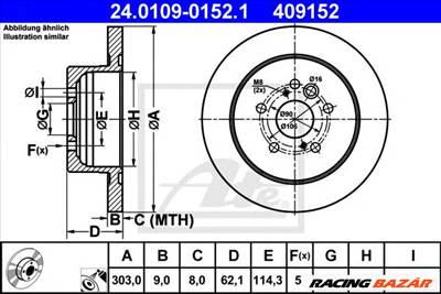 ATE 24.0109-0152.1 - féktárcsa TOYOTA