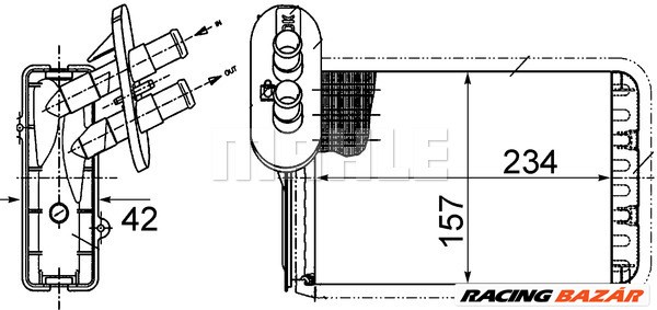 MAHLE AH 164 000S - Hőcserélő, belső tér fűtés FORD SEAT VW 1. kép