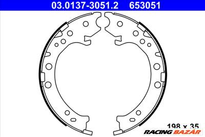 ATE 03.0137-3051.2 - kézifék fékpofakészlet HONDA