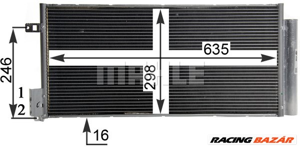 MAHLE AC 505 001S - klíma kondenzátor ABARTH ALFA ROMEO CHRYSLER FIAT LANCIA OPEL VAUXHALL 1. kép