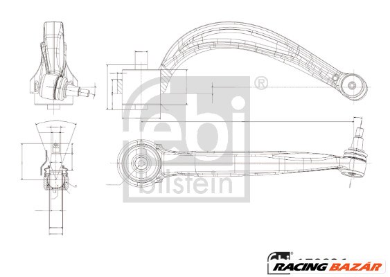 FEBI BILSTEIN 179836 - Lengőkar AUDI BENTLEY LAMBORGHINI PORSCHE VW 1. kép