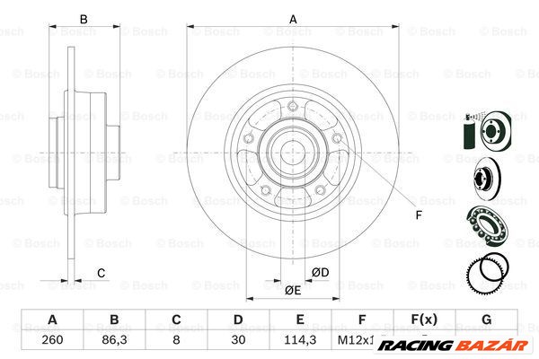 BOSCH 0 986 479 E78 - féktárcsa RENAULT 1. kép