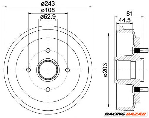 TEXTAR 94026700 - fékdob FORD FORD AUSTRALIA MAZDA 1. kép