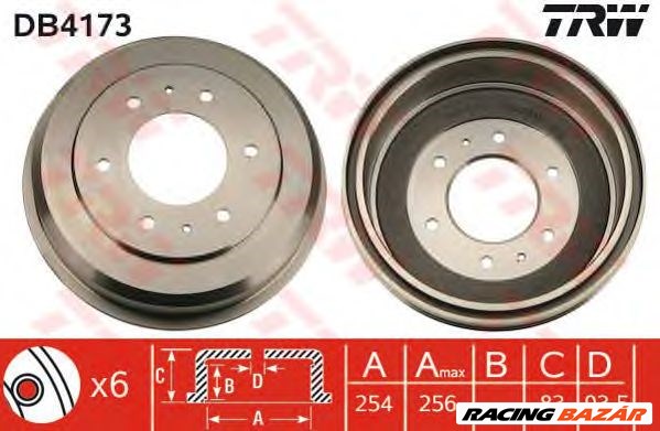 TRW DB4173 - fékdob CHANGFENG DONGNAN (SOUEAST) MITSUBISHI 1. kép