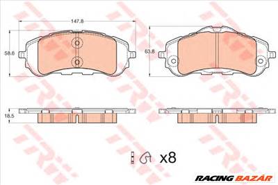 TRW GDB2044 - fékbetét CITROËN OPEL PEUGEOT PEUGEOT (DF-PSA) VAUXHALL