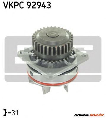 SKF VKPC 92943 - vízpumpa NISSAN RENAULT 1. kép