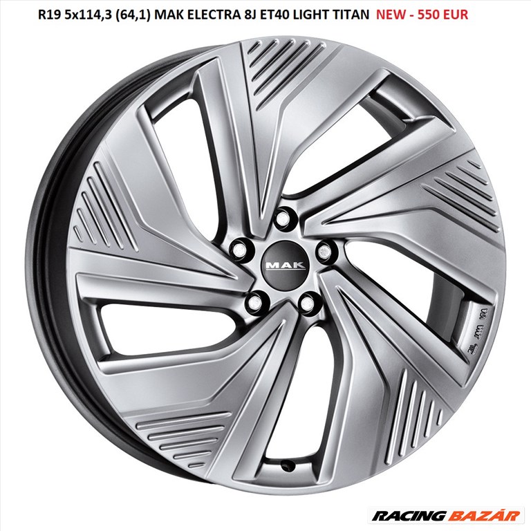 R19 5x114,3 (64,1) MAK ELECTRA 8J ET40 LIGHT TITAN  NEW - 550 EUR  1. kép