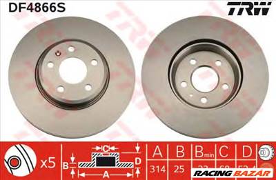 TRW DF4866S - féktárcsa AUDI AUDI (FAW)