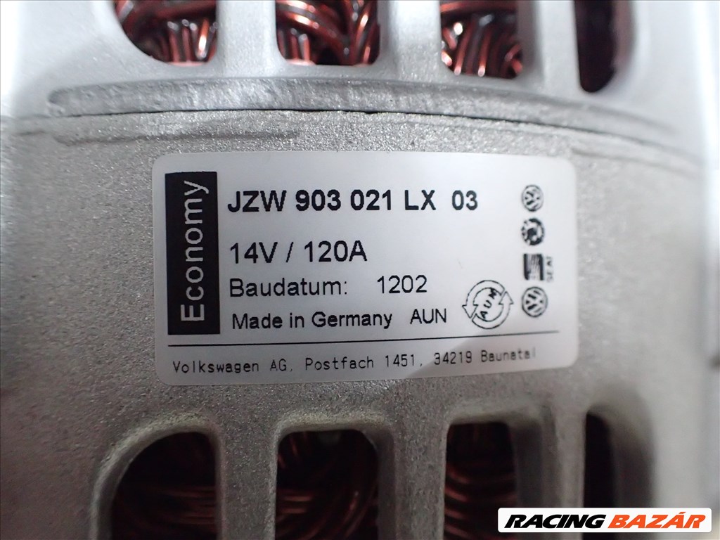 Audi-Vw gyári felújított generátor 120A VALEO jzw903021lx 038903024g 2. kép