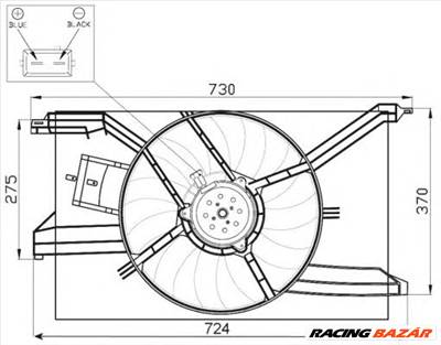 NRF 47458 - hűtőventillátor CADILLAC OPEL SAAB VAUXHALL