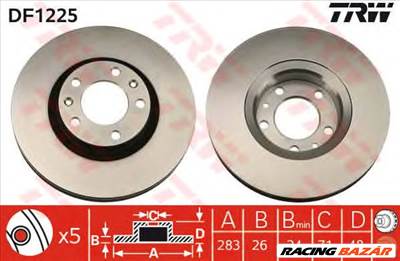 TRW DF1225 - féktárcsa CITROËN PEUGEOT