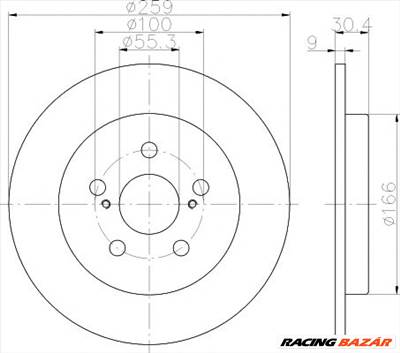 TEXTAR 92224003 - féktárcsa DAIHATSU LEXUS SUBARU TOYOTA