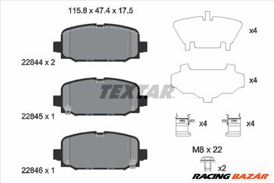 TEXTAR 2284401 - fékbetétkészlet, tárcsafék FIAT JEEP JEEP (GAC FCA)