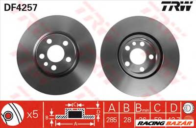 TRW DF4257 - féktárcsa CITROËN FIAT LANCIA PEUGEOT