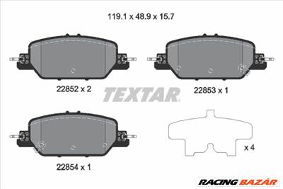 TEXTAR 2285201 - fékbetétkészlet, tárcsafék HONDA HONDA (DONGFENG) HONDA (GAC)