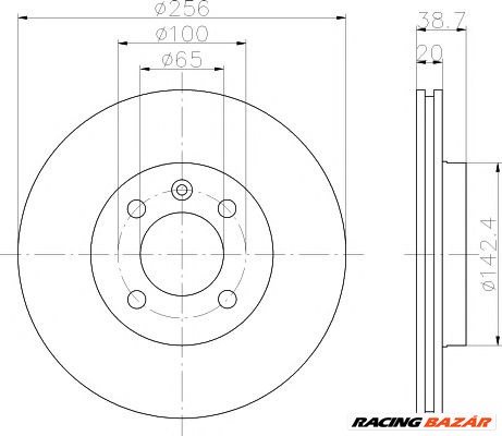 TEXTAR 92036803 - féktárcsa SEAT VW VW (SVW) 1. kép