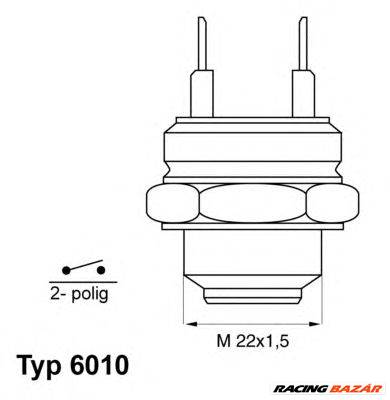 WAHLER 6010.92D - hűtőventillátor kapcsoló ALFA ROMEO AUDI AUSTIN CITROËN DACIA DAEWOO DAIMLER FERRA