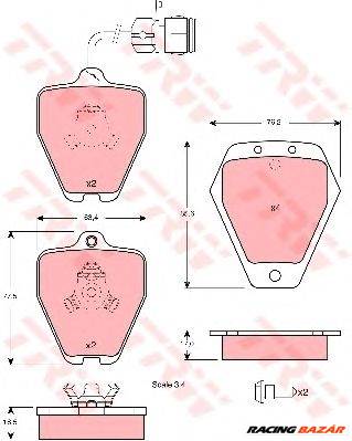 TRW GDB1329 - fékbetét AUDI