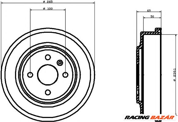 TEXTAR 94031500 - fékdob CHEVROLET HOLDEN OPEL VAUXHALL 1. kép