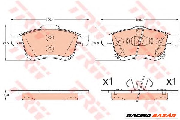 TRW GDB2060 - fékbetét FIAT 1. kép