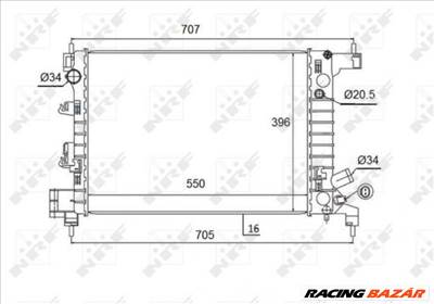 NRF 58504 Motorvízhűtő - CHEVROLET