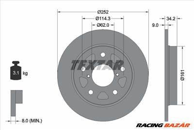 TEXTAR 92305703 - féktárcsa SUZUKI