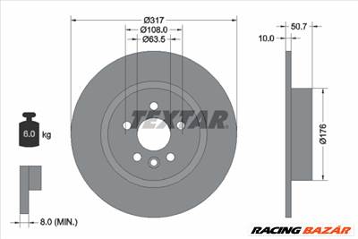 TEXTAR 92300403 - féktárcsa LAND ROVER